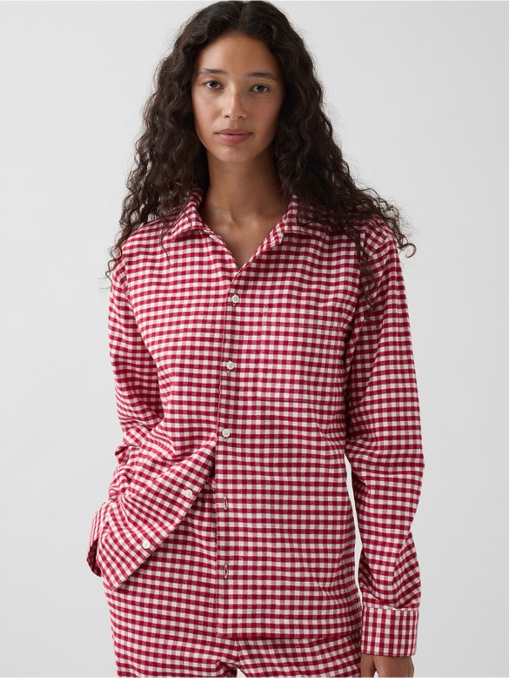 NWOT Gap Adult Softest Flannel Holiday Pajama Shirt Size Large